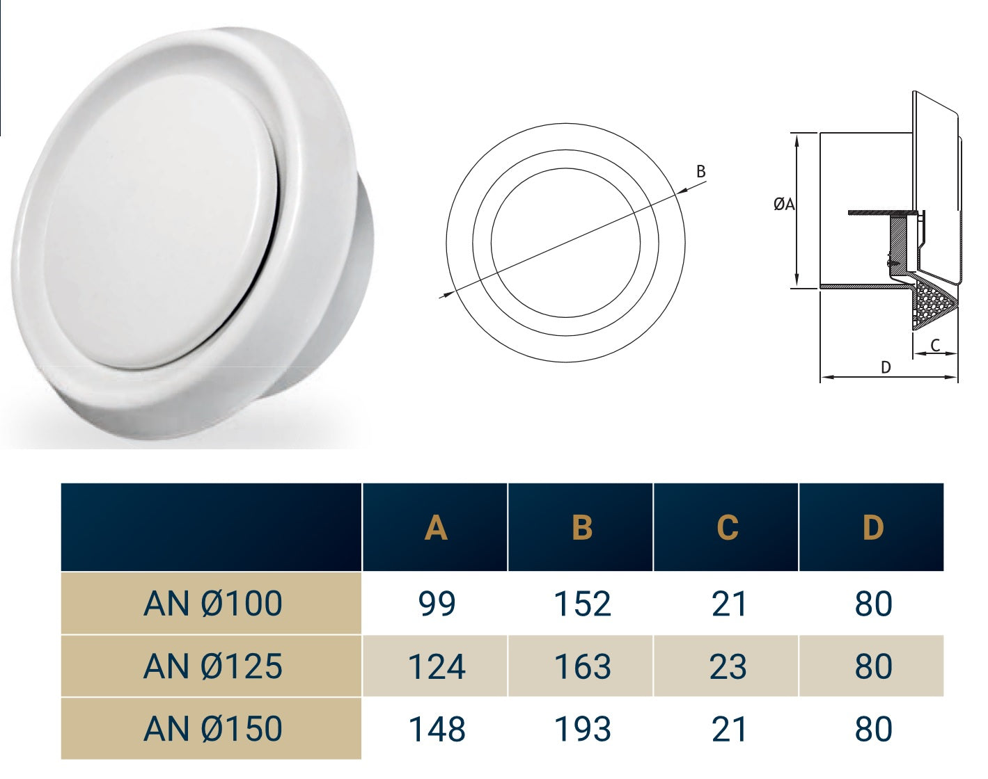 White ABS Extract Ceiling Valve 150mm Water Flow Control Home and Garden Use