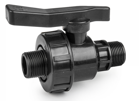 Full Flow Single Union Ball Valve PP 3/4inBSPM Hose Pipe Fitting Water Connector