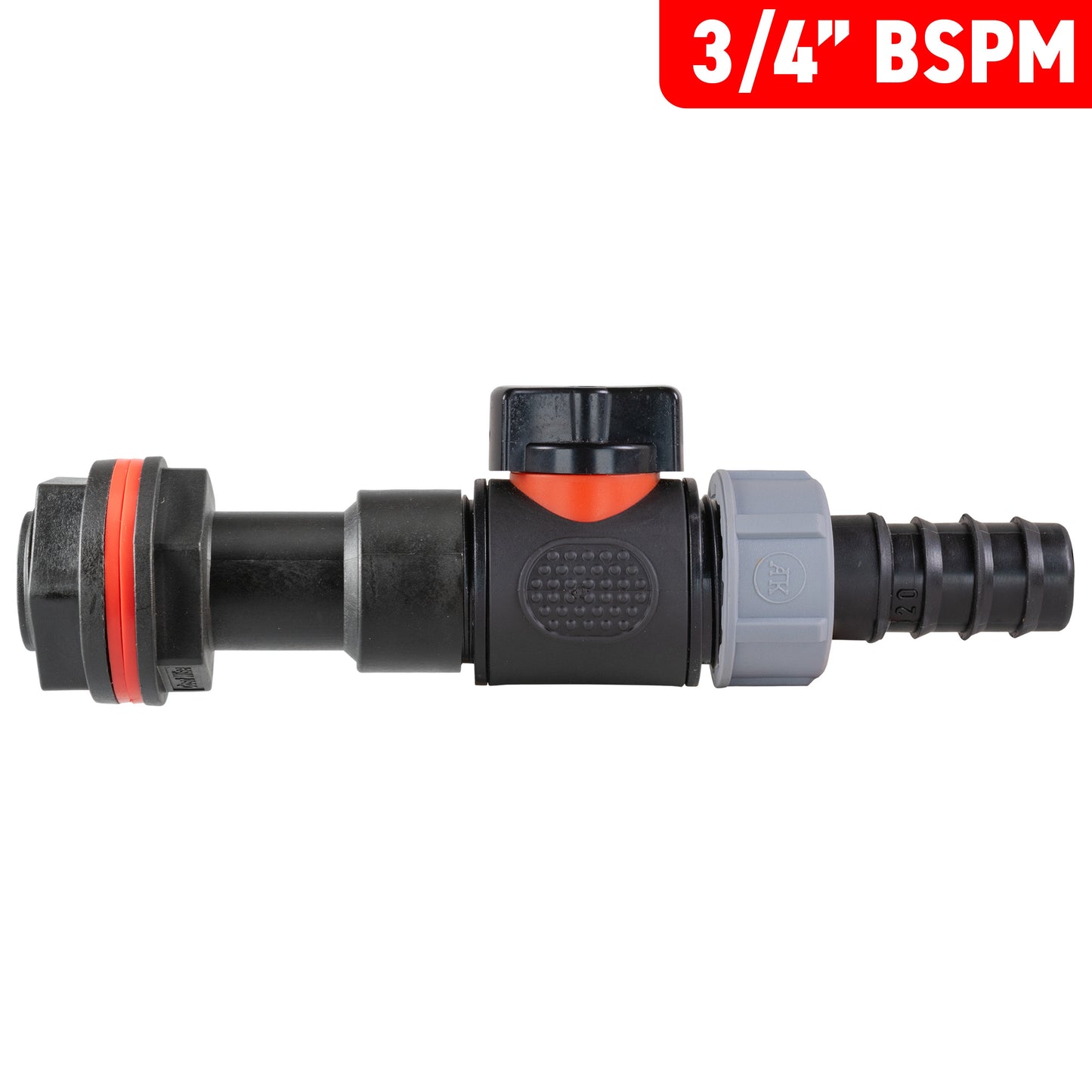 Water Butt Extension Kit 3/4in with In-Line Valve + 20mm Barb Hose Connector Set