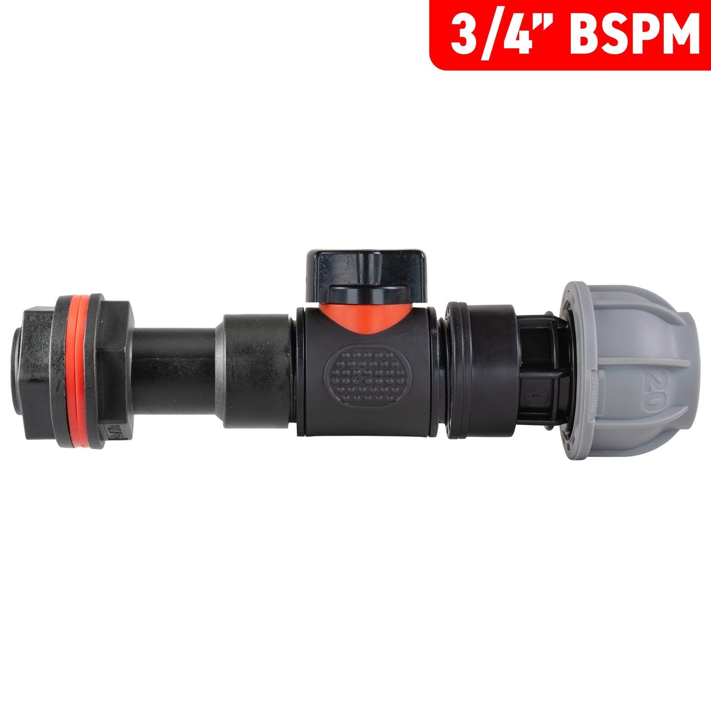 Water Butt Extension Kit 3/4in with In-Line Valve + 20mm MDPE Hose Connector Set