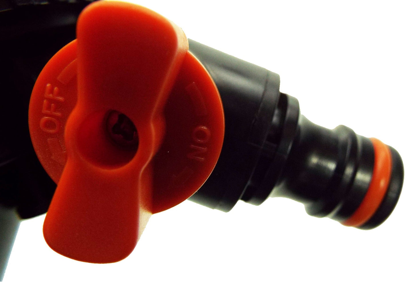 Two Way Tap Splitter Orange Black with Valves Garden Hose Pipe Hose Pipe Fitting
