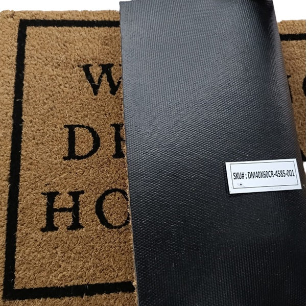 Doormat 60cm x 40cm - 'No Entry!' - Absorbent Coir Mat for Indoor Outdoor