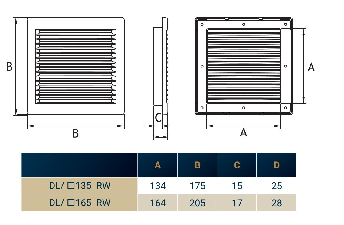 Louvre Vent White DL/135 RW LUX With Fly Mesh for Home and Garden Use