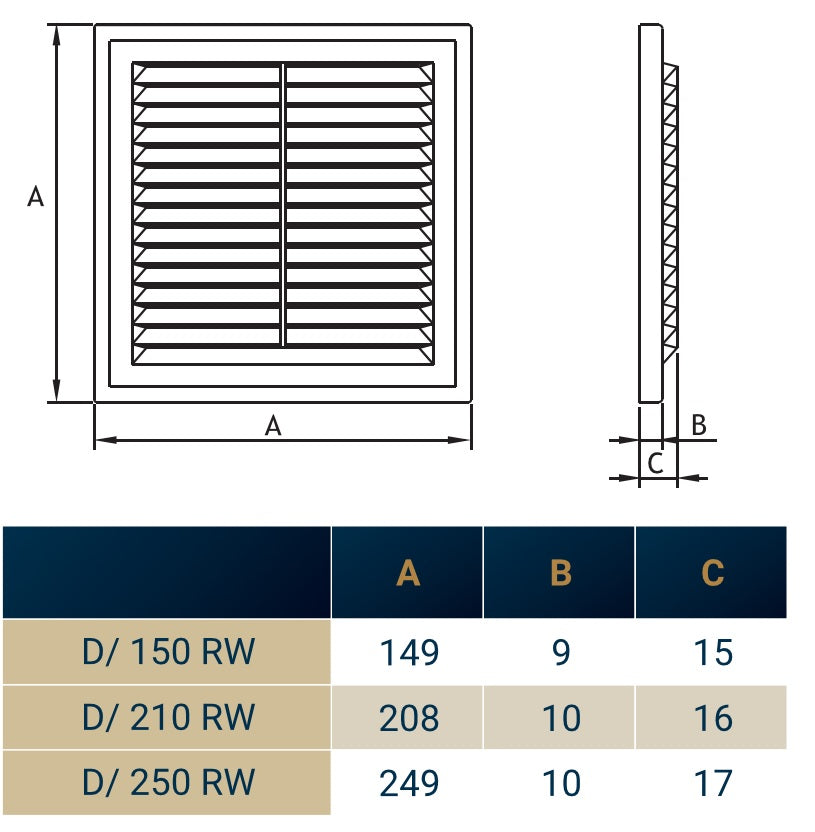 Louvre Vent D/150RW Classic 150mm DIY Tool Accessory Home and Garden Use