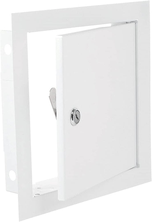 Access Panel Door Metal With Lock, White 150mm x 200mm for Home and Garden Use
