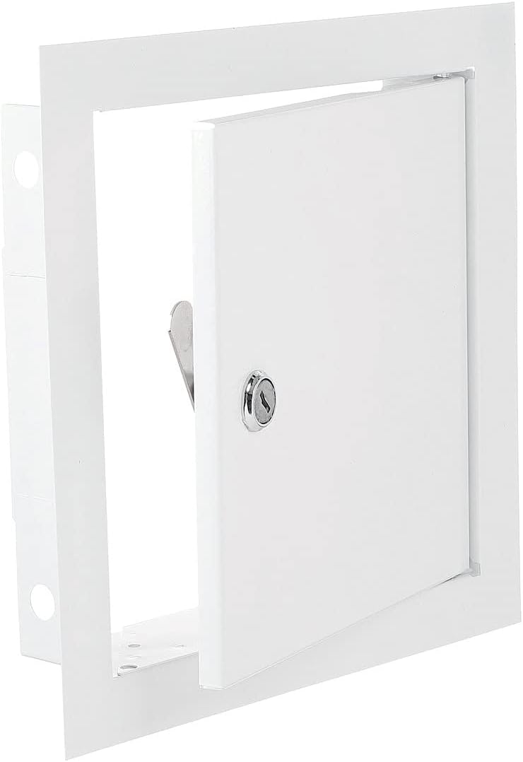 Access Panel Door Metal With Lock, White 400mm x 400mm for Home and Garden Use