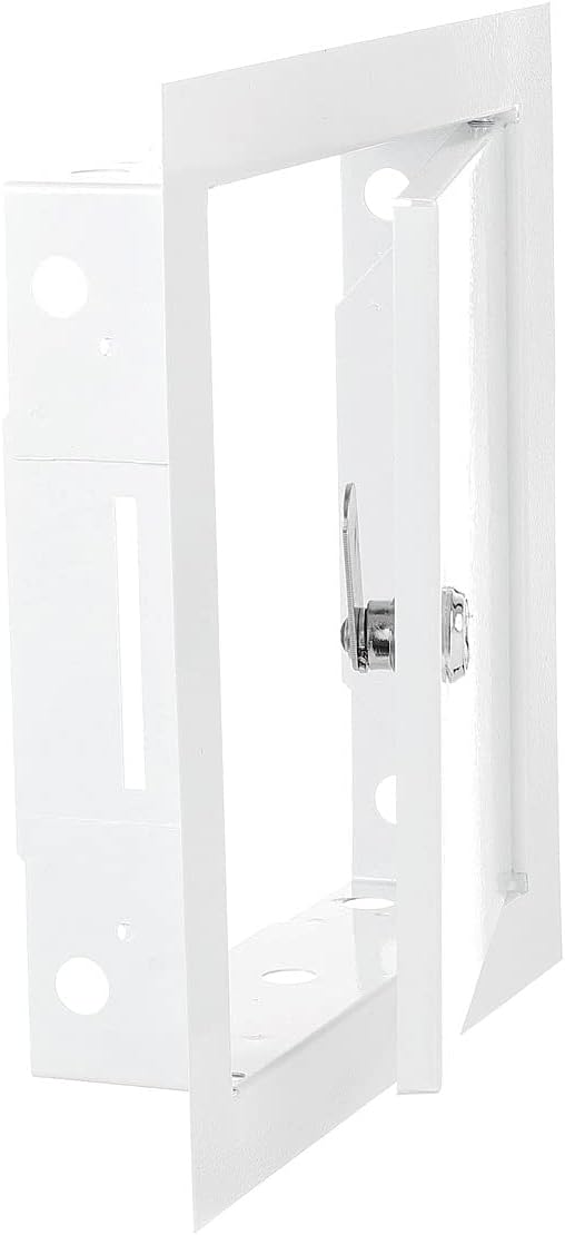Access Panel Door Metal With Lock, White 200mm x 250mm for Home and Garden Use