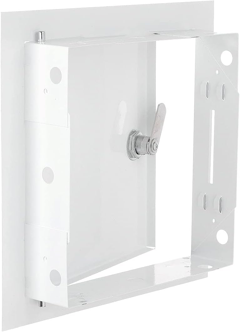 Access Panel Door Metal With Lock, White 150mm x 200mm for Home and Garden Use