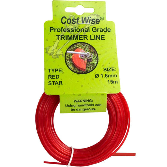 Strimmer Line Red Star 1.6mm x 15m DIY Tool Accessory Home and Garden Use
