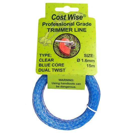 Strimmer Line Dual Blue Twist 1.6mm x 15m DIY Tool Accessory Home and Garden Use