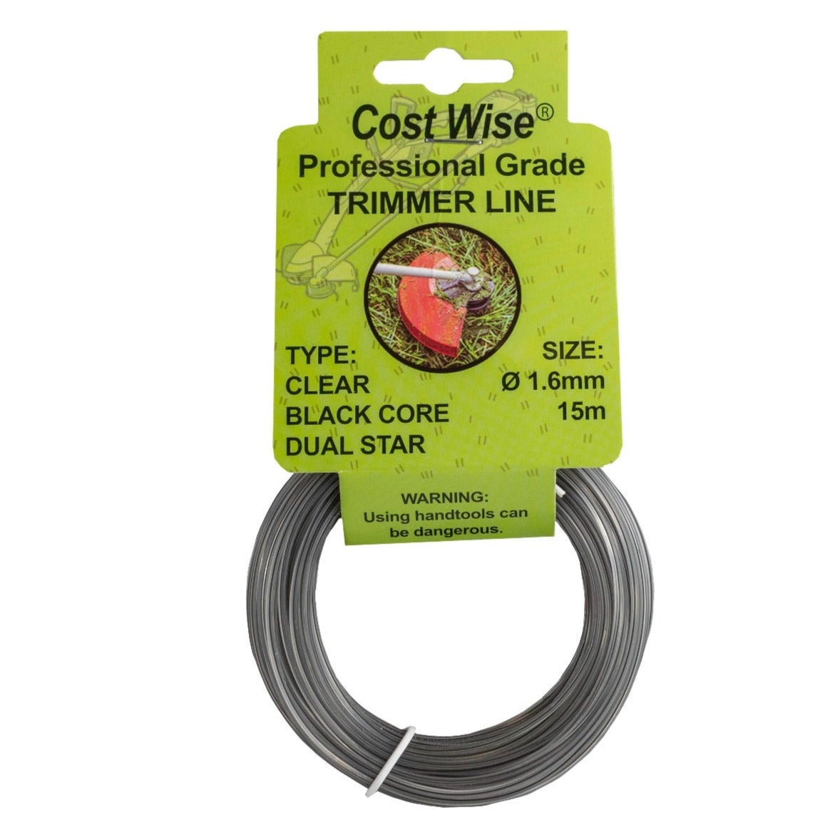 Strimmer Line Dual Black Star 1.6mm x 15m DIY Tool Accessory Home and Garden Use