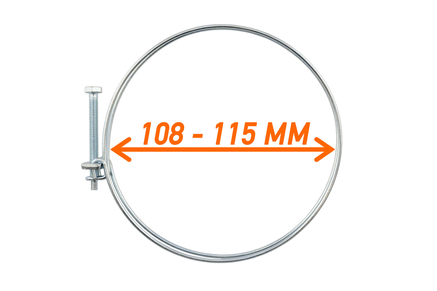 Double Wire Hose Clamp Galvanised 108mm-115mm for DIY Workshop Accessory