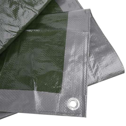 Silver M-Grade Tarpaulin 10m x 12m Waterproof Tarpaulin Cover Reinforced Eyelets
