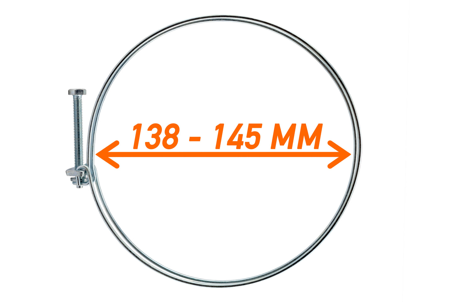 Double Wire Hose Clamp Galvanised 138mm-145mm for DIY Workshop Accessory