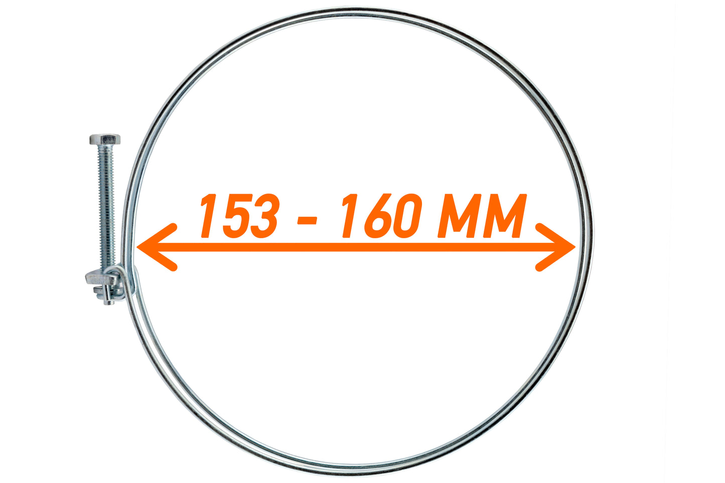 Double Wire Hose Clamp Galvanised 153mm-160mm for DIY Workshop Accessory