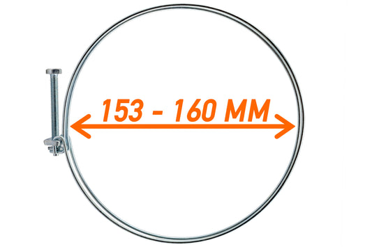 Double Wire Hose Clamp Galvanised 153mm-160mm for DIY Workshop Accessory