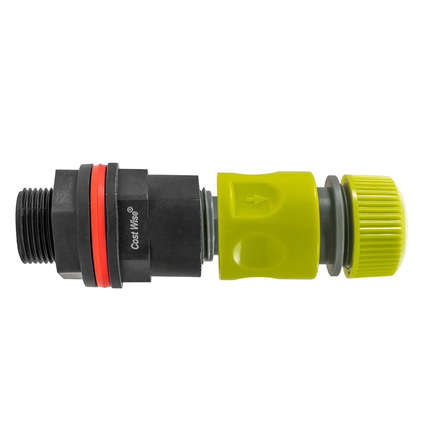 AP Supplies Water Butt Kit ¾” BSPM-F with Quick Connect Adaptor and Hose Connector (Lime)