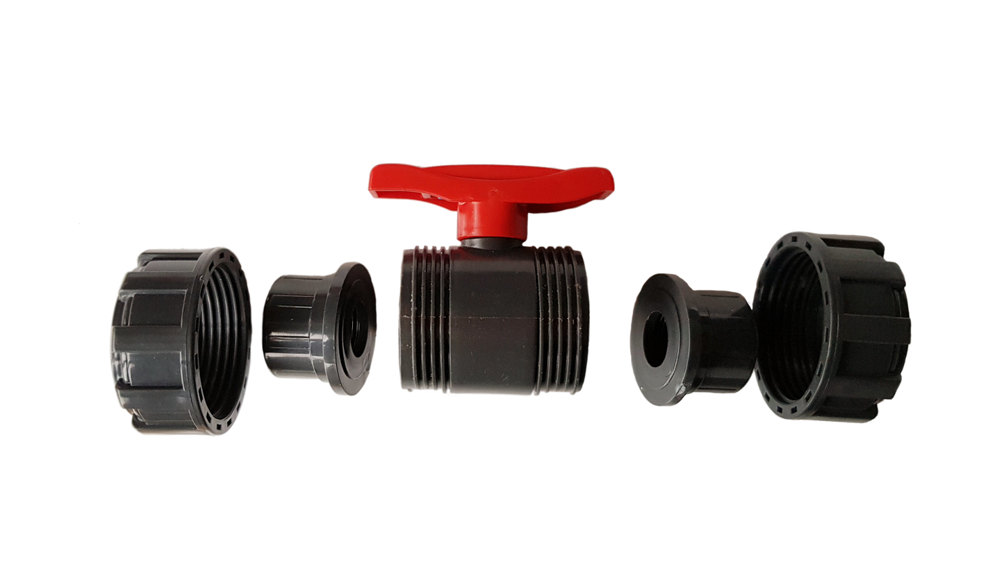 PVC Double Union 3/4in BSPF Stopcock Outdoor Watering Kit Pipe and Water Fitting