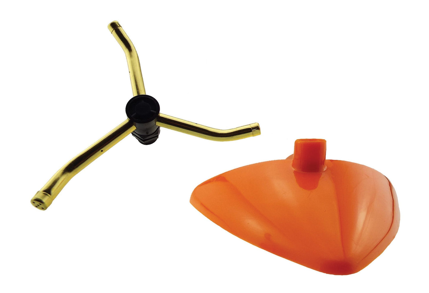 3-Arm Revolving Sprinkler Orange Leaf Brass Water Fitting Outdoor Hose Accessory