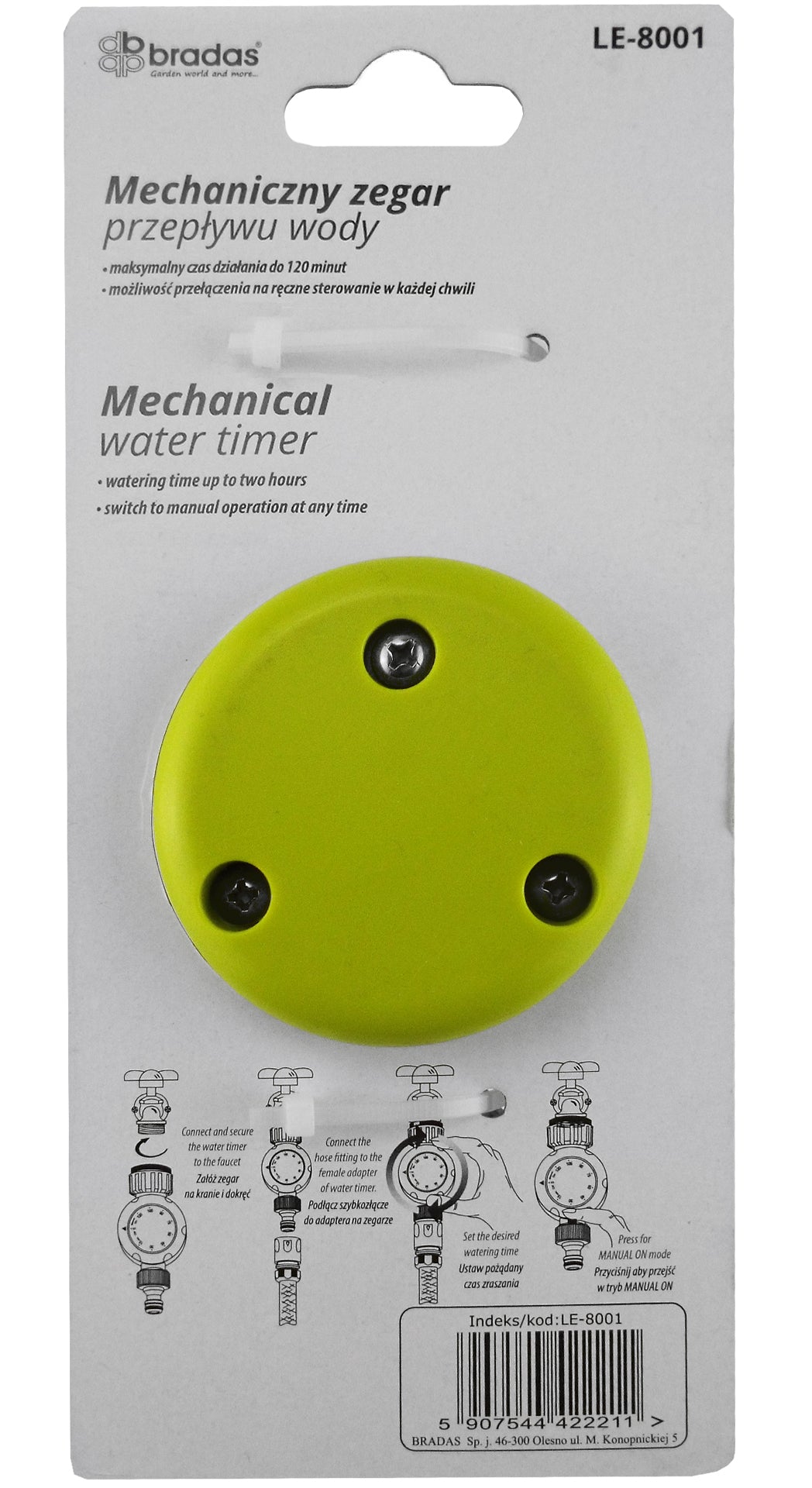 Lime Line Mechanical Water Timer Drip Irrigation Fitting DIY Workshop Accessory