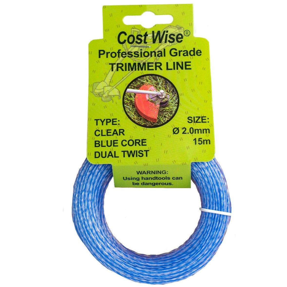 Strimmer Line Dual Blue Twist 2mm x 15m DIY Tool Accessory Home and Garden Use
