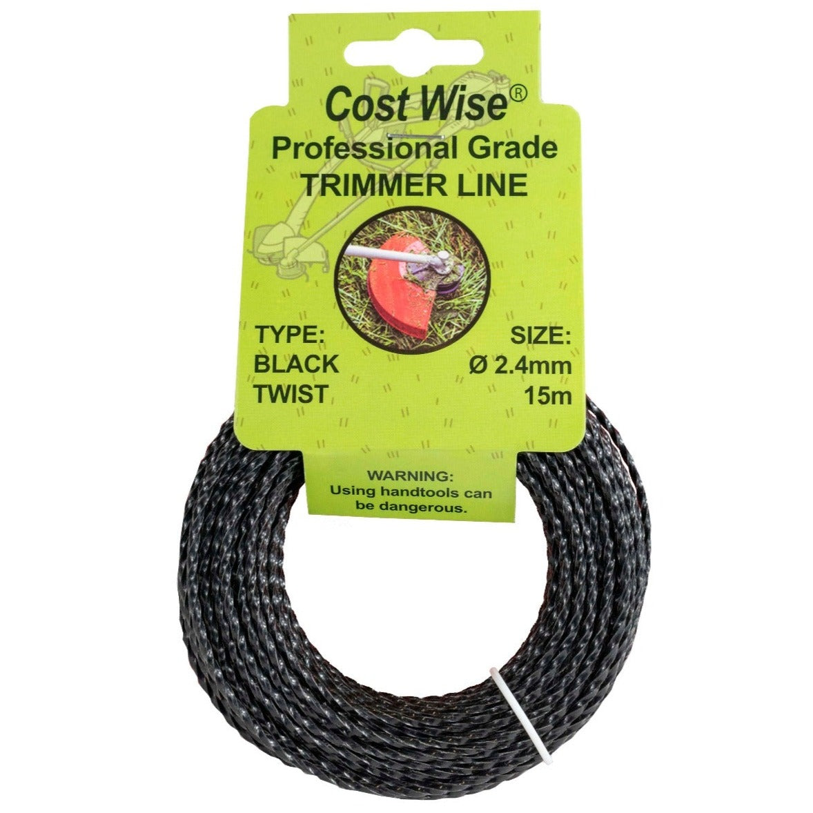 Strimmer Line Black Twist 2.4mm x 15m Micro Watering System Home and Garden Use