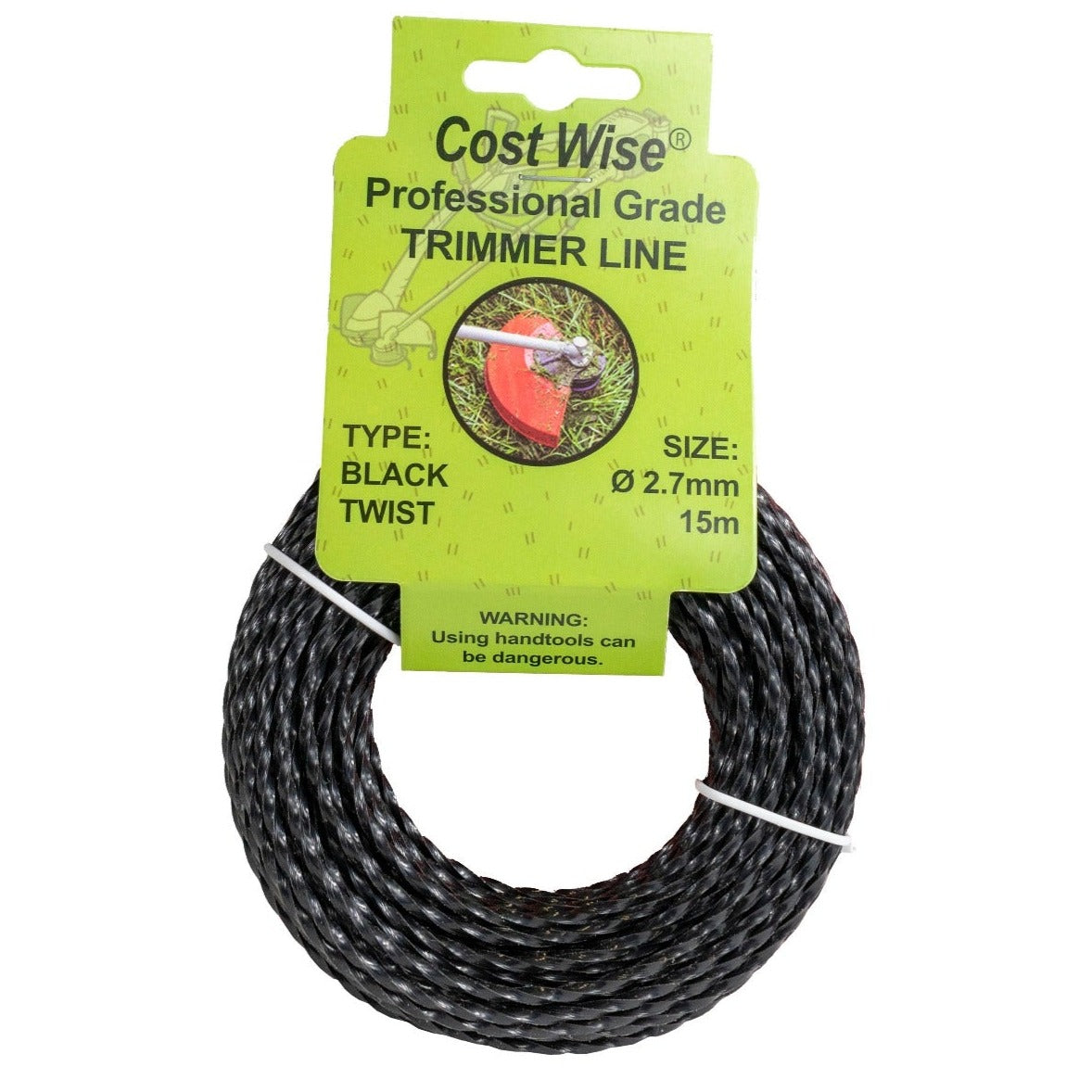 Strimmer Line Black Twist 2.7mm x 15m DIY Tool Accessory Home and Garden Use