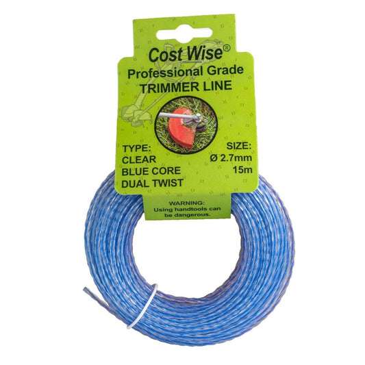 Strimmer Line Dual Blue Twist 2.7mm x 15m DIY Tool Accessory Home and Garden Use