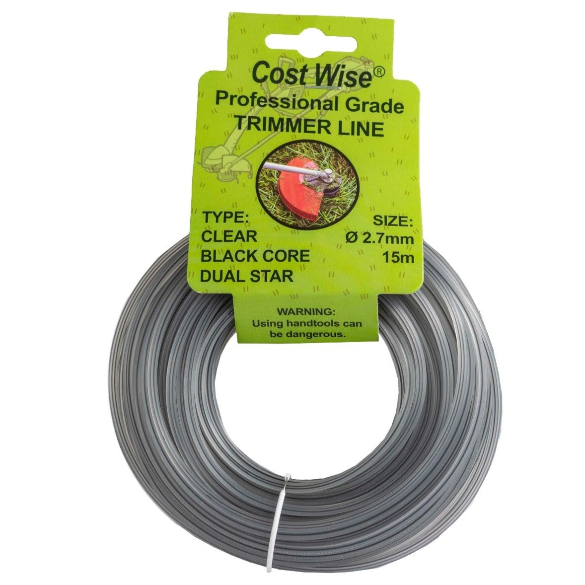 Strimmer Line Dual Black Star 2.7mm x 15m DIY Tool Accessory Home and Garden Use