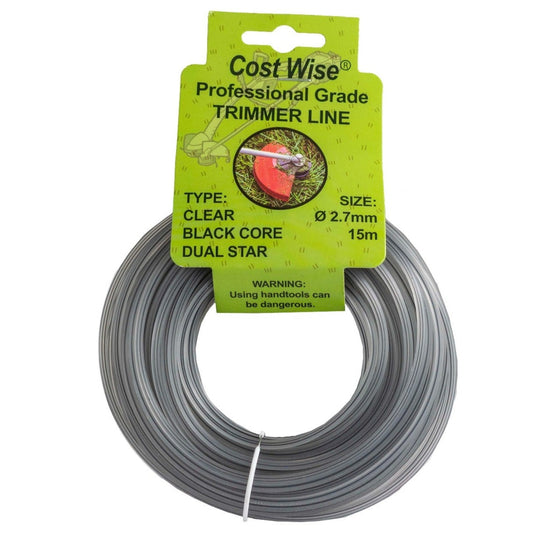 Strimmer Line Dual Black Star 2.7mm x 15m DIY Tool Accessory Home and Garden Use