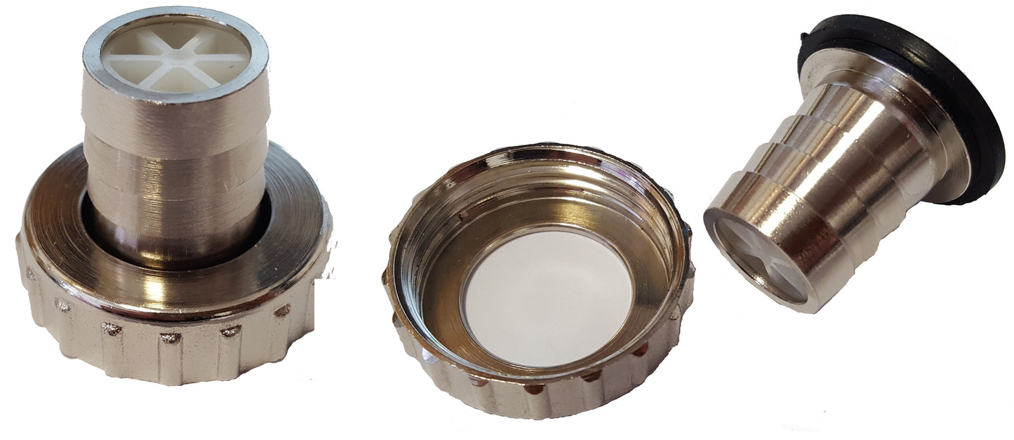Tap Adaptor with 1in BSPF Inlet and 3/4in Barb Outlet Brass for Garden Hose Pipe