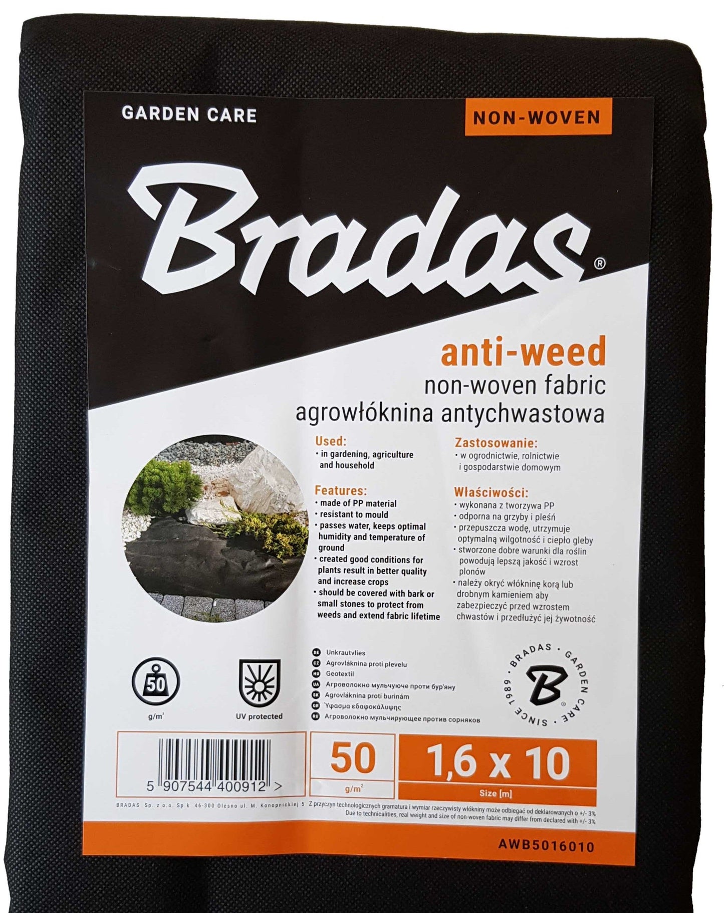50g Non-Woven Weed Membrane 1.6m x 10m Weed Control Membrane Garden Ground Cover