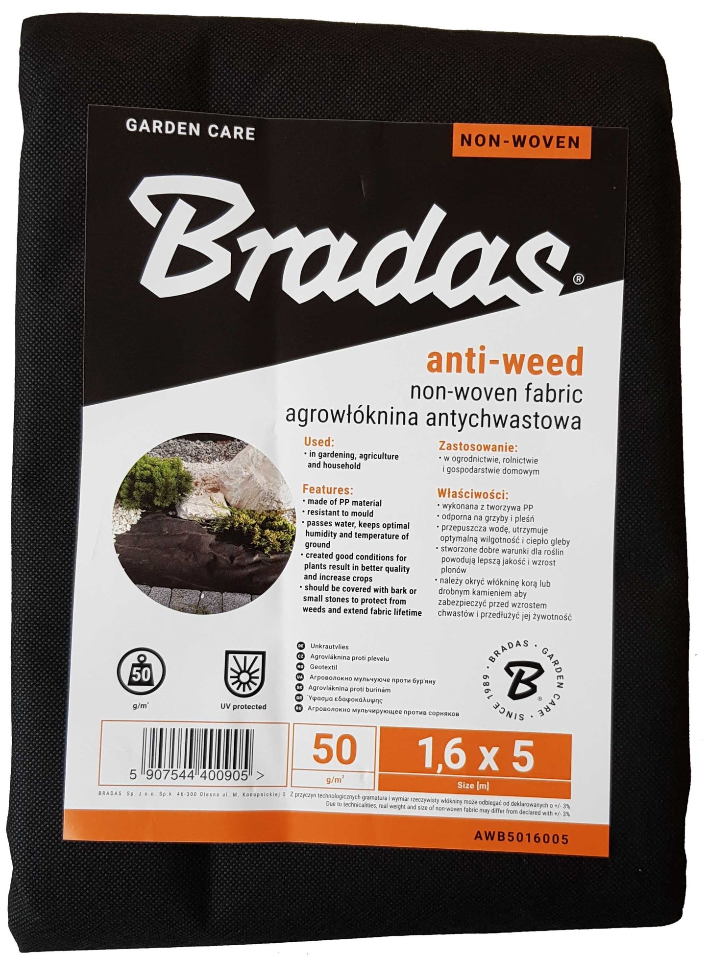 50g Non-Woven Weed Membrane 1.6m x 5m Weatherproof Cover Frost Protection Fleece