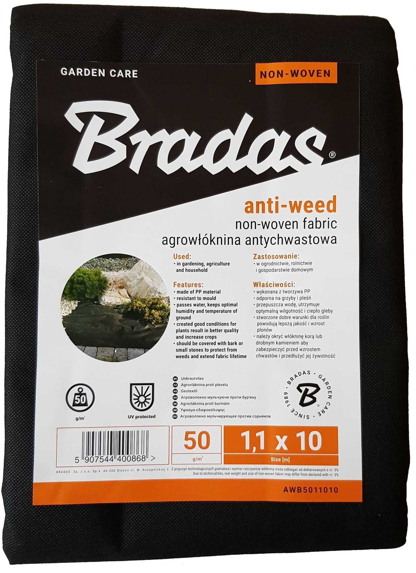 50g Non-Woven Weed Membrane 1.1m x 10m Weed Control Membrane Garden Ground Cover
