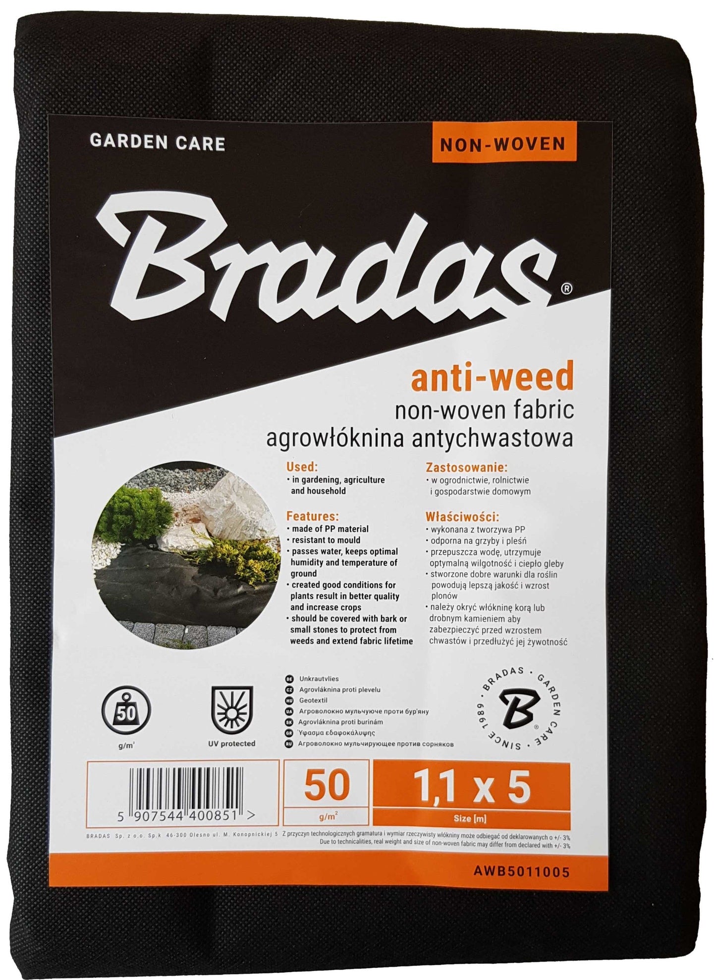 50g Non-Woven Weed Membrane 1.1m x 5m Weatherproof Cover Frost Protection Fleece