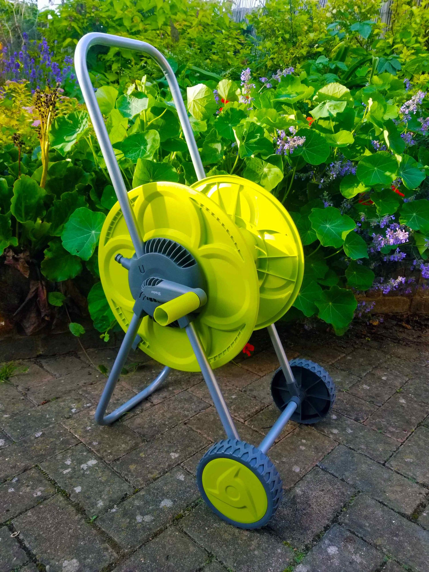 Hose Reel Eco Portable Cart Lime 50m Outdoor Watering Kit Outdoor Hose Accessory