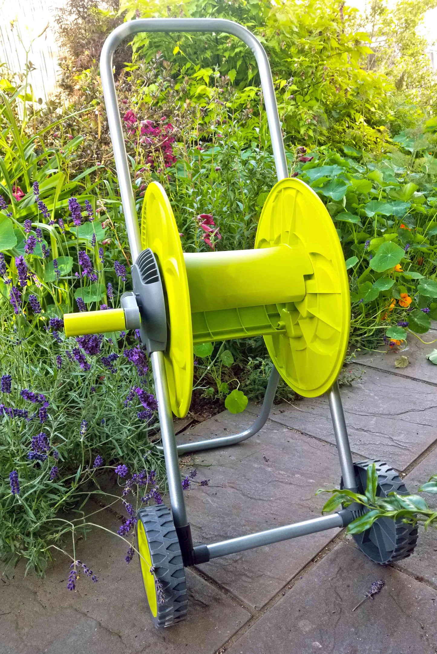 Hose Reel Eco Portable Cart Lime 50m Outdoor Watering Kit Outdoor Hose Accessory
