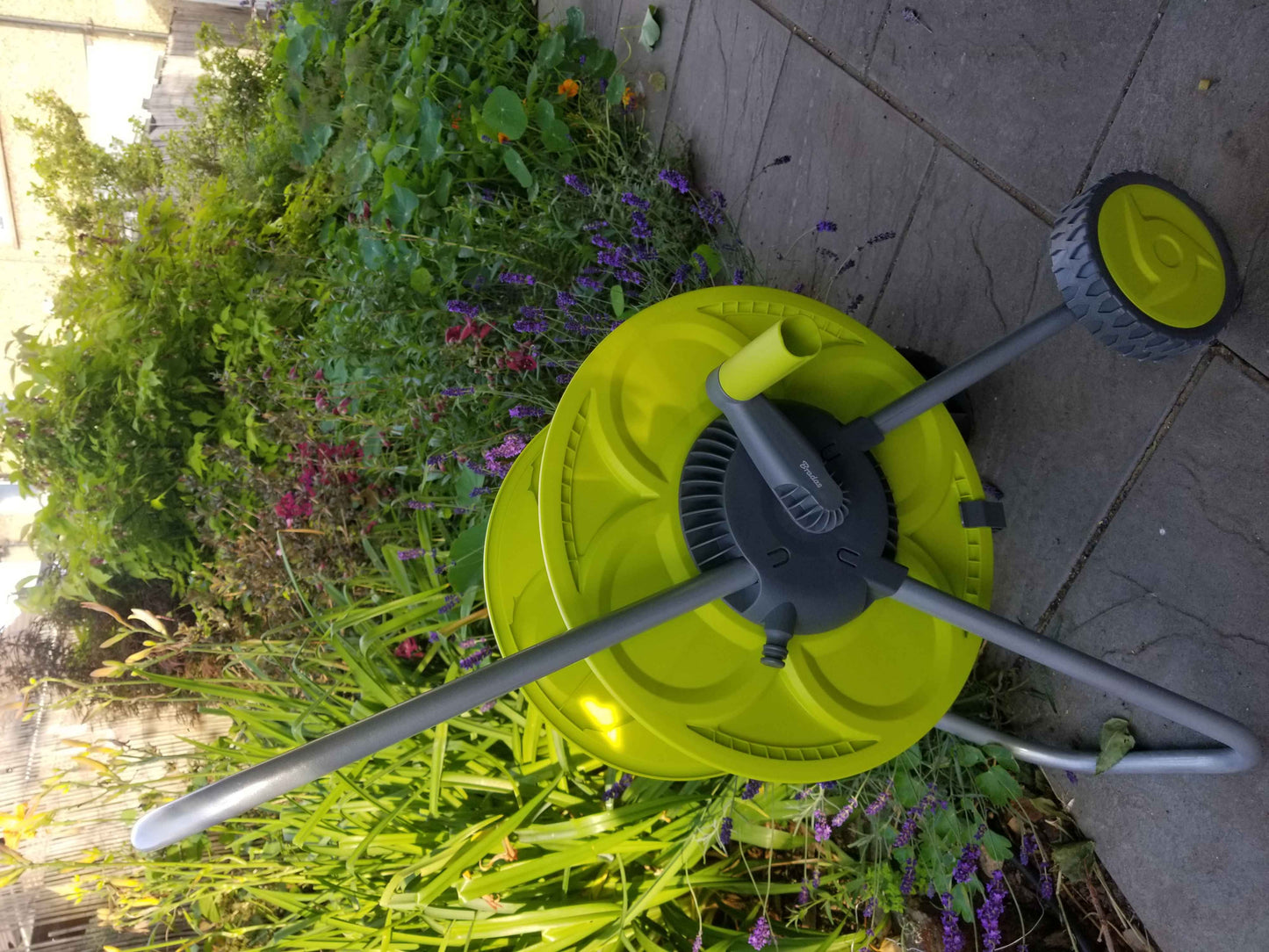 Hose Reel Eco Portable Cart Lime 50m Outdoor Watering Kit Outdoor Hose Accessory