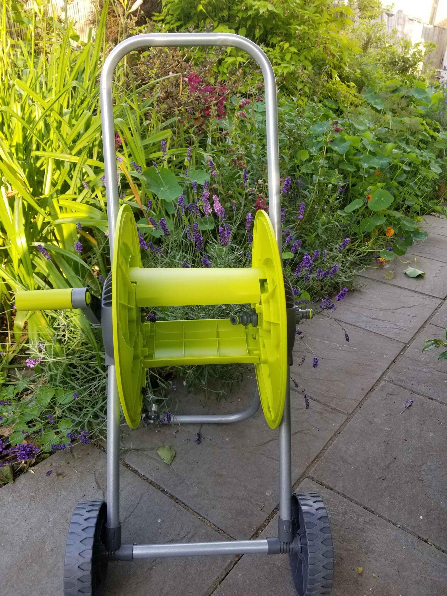 Hose Reel Eco Portable Cart Lime 50m Outdoor Watering Kit Outdoor Hose Accessory