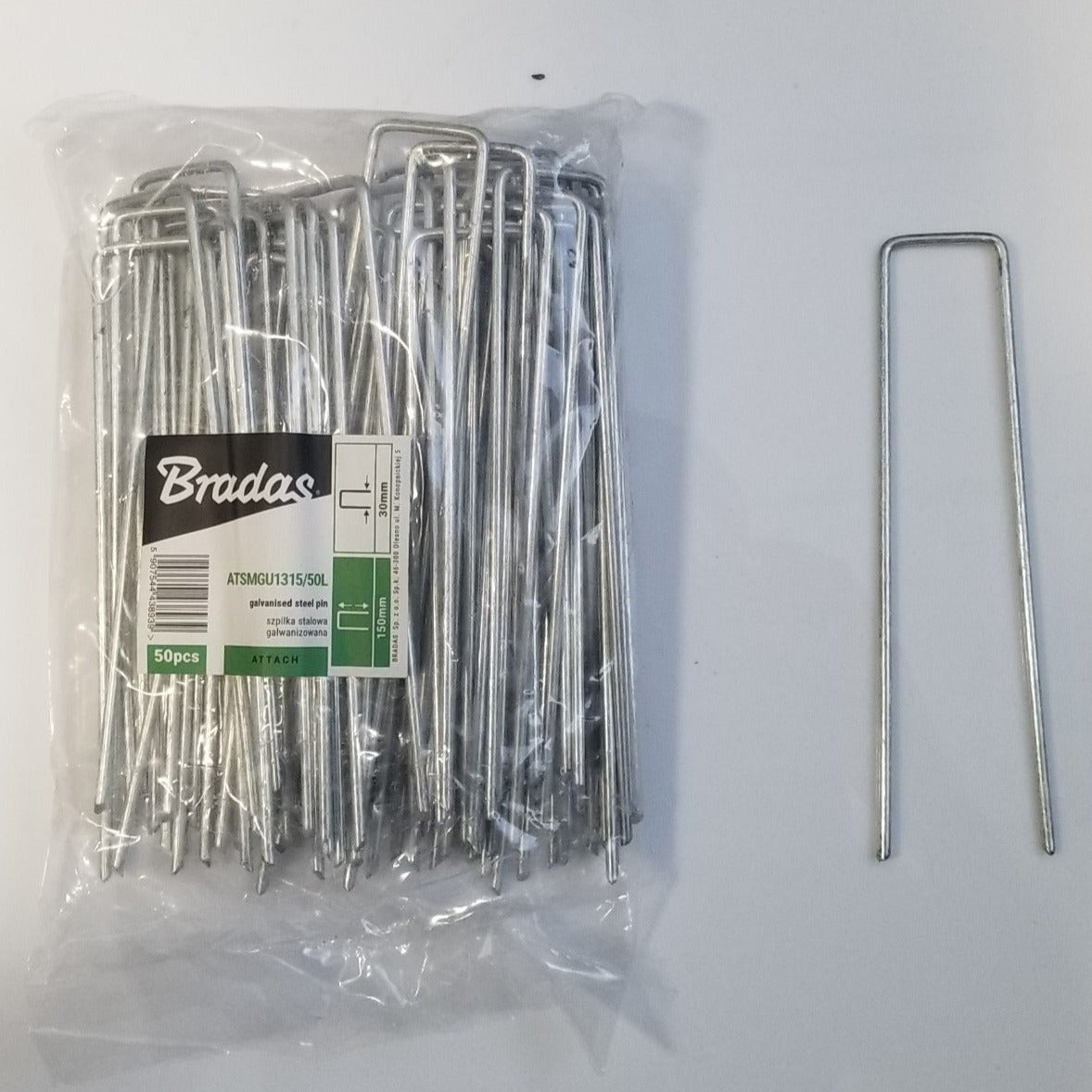 Weed Matting Metal Hold Down Pegs Staples 30mmx 150mm (Pack of 100)