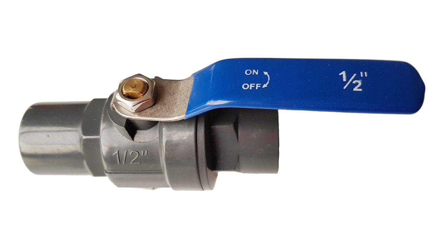 PP 1/2in BSPF Stopcock with Stainless Steel Ball Valve and Handle