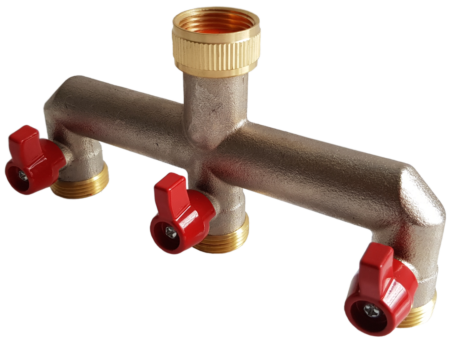 Three Way Tap Splitter Brass 3/4in BSP Hose Pipe Fitting Drip Irrigation Fitting