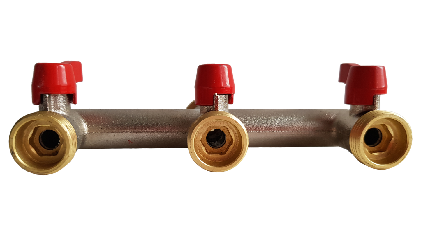 Three Way Tap Splitter Brass 3/4in BSP Hose Pipe Fitting Drip Irrigation Fitting