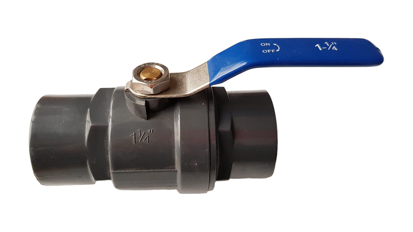 PP 1.25in BSPF Stopcock with Stainless Steel Ball Valve and Handle