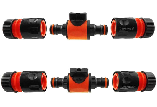 Cost Wise Snap On Male-Male In Line Valve Kit Black Orange for Hose Pipe Fitting