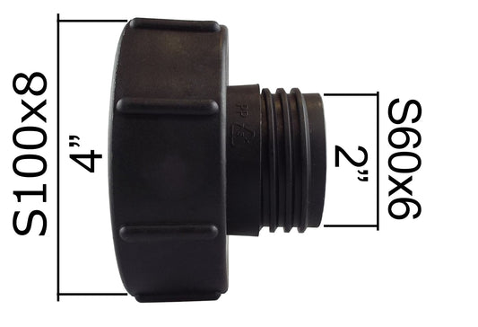IBC Tank Adapter S100X8 Female - S60X6 Male Hose Pipe Fitting Water Flow Control