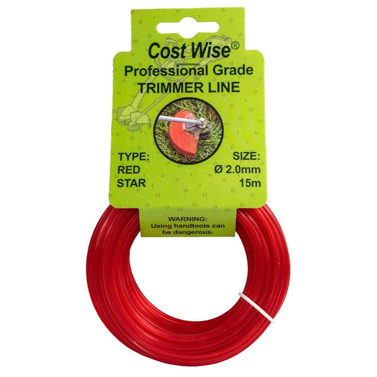 Strimmer Line Red Star 2mm x 15m DIY Tool Accessory Home and Garden Use