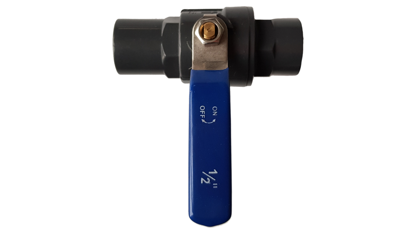PP 1in BSPF Stopcock with Stainless Steel Ball Valve and Handle Water Connector
