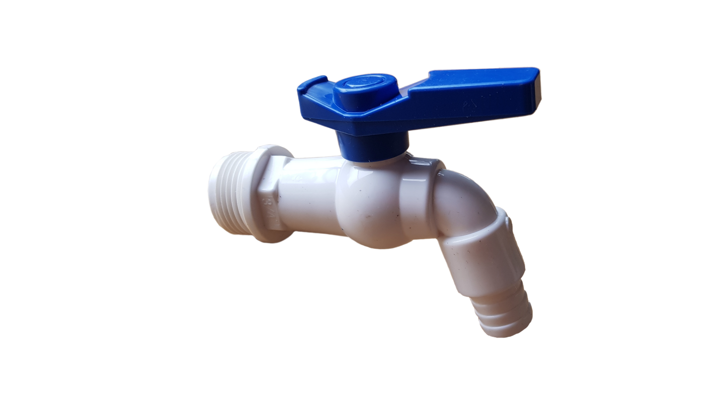 3/4in BSPM Plastic Tap White Blue Drip Irrigation Fitting Pipe and Water Fitting