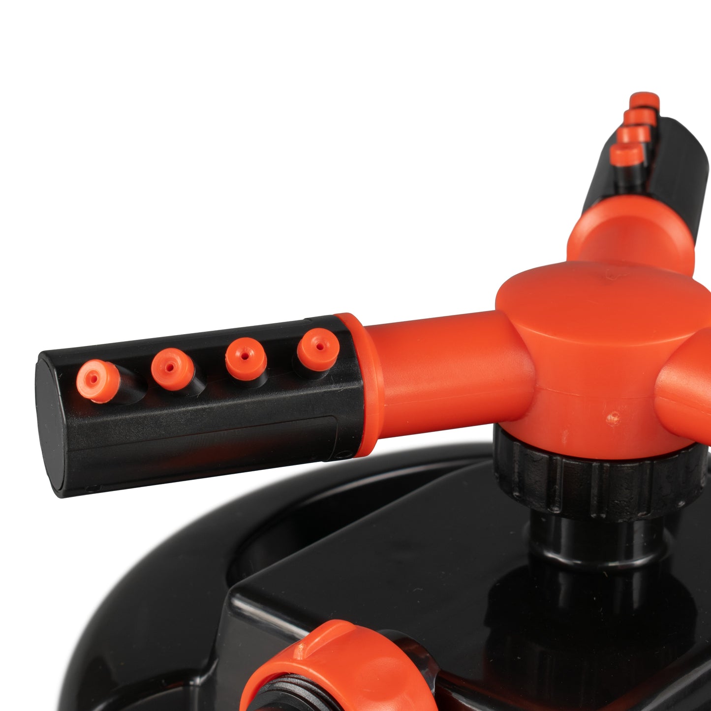 Cost Wise 3-Arm Adjustable Rotating Lawn Sprinkler Black Orange Water Connector